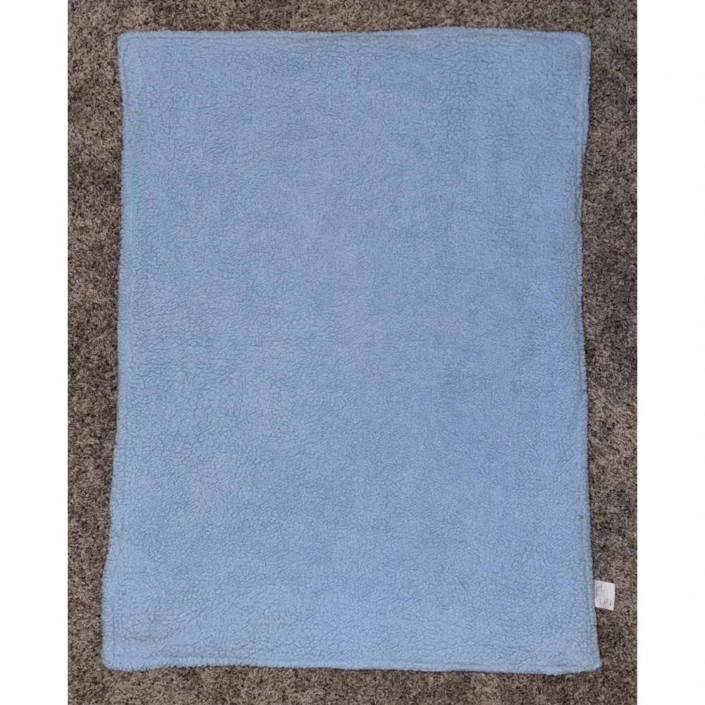 le bebe blue velour sherpa space baby blanket with moon lovey 30x40 Great‎ Shape